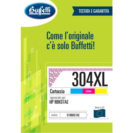 Cartuccia ink jet HP - Compatibile Rigenerato 304XL N9K07AE - 3 colori (Ciano, Magenta, Giallo)