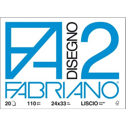 Album da disegno Fabriano Disegno 2 - a 4 angoli - 24x33 cm - ruvido - 20 fogli - 110 g