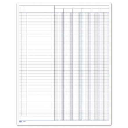 Registro 6 colonne con tracciato su pagina singola - 10 pagine - 31x24,5 cm