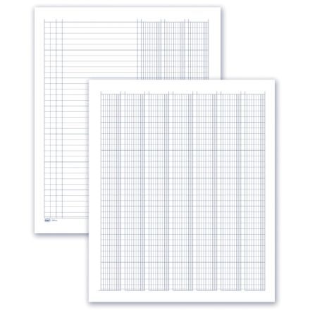 Registro 10 colonne con tracciato su pagina doppia testatina a bandella ripiegabile - 100 pagine - 31x24,5 cm