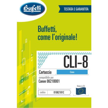 Canon Cartuccia ink jet - Compatibile CLI-8 0621B001 - Ciano