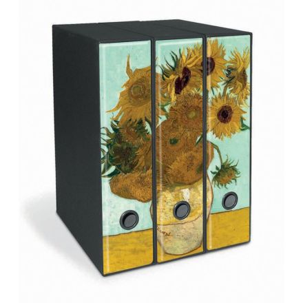Set 3 raccoglitori Image - Formato Protocollo - Dorso 8 cm - Vincent van Gogh - Girasoli