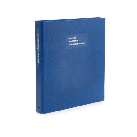 Cartella per libri legali e sociali - 4 anelli tondi - Diametro 25 mm - blu