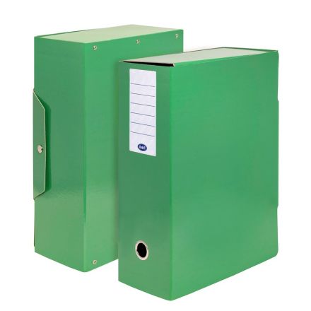 Scatola progetti con bottone - Dorso 12 cm - 34x24 cm - verde