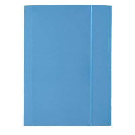 Cartellina con elastico - cartoncino lucido - 33x24 cm - celeste