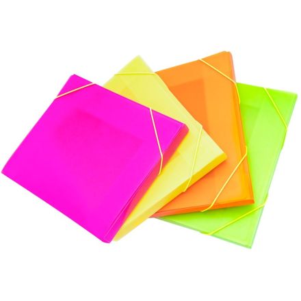 Scatola progetti pp colori fluo con elastico - Dorso 2,5 cm - 30x22 cm