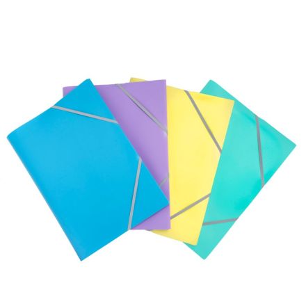 Cartellina con elastico angolare colori pastello - polipropilene - 29,7x21 cm - colori assortiti