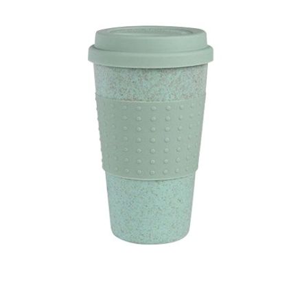 Tazza mug con coperchio I love green - 100% biodegradabile - 450 ml - bevande calde e fredde