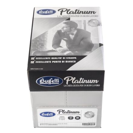 Conf. 5 risme carta per fotocopie Buffetti Platinum- A4 - 21x29,7 cm - 80 g