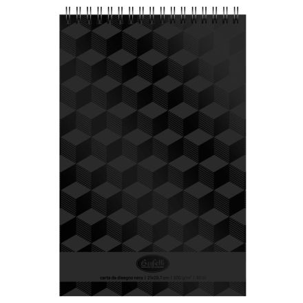 Album Black - spiralato lato corto - formato A4 210x297 mm - 30 fogli - 320 g