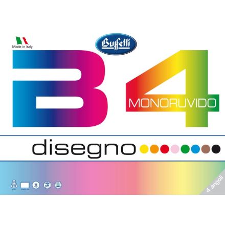 Album da disegno B4 Colore - a 4 angoli - 24x33 cm - monoruvido - 16 fogli - 220 g - colori assortiti