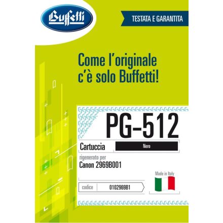 Canon Cartuccia ink jet - Compatibile Rigenerato PG-512 2969B001 - Nero - 401 pag