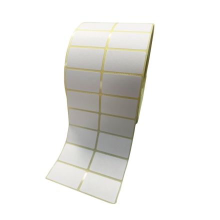 Rotolo da 5.000 etichette in carta adesive permanenti - f.to 50x30 mm - 2 piste