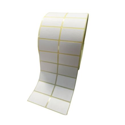 Rotolo da 5.000 etichette in carta adesive permanenti - f.to 40x21 mm - 2 piste