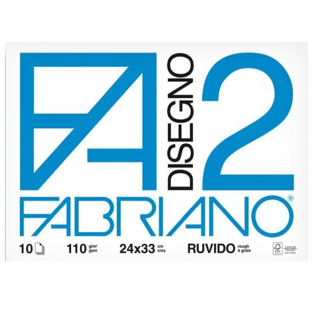 Album da disegno Fabriano Disegno 2 - punto metallico - 24x33 cm - ruvido - 10 fogli - 110 g