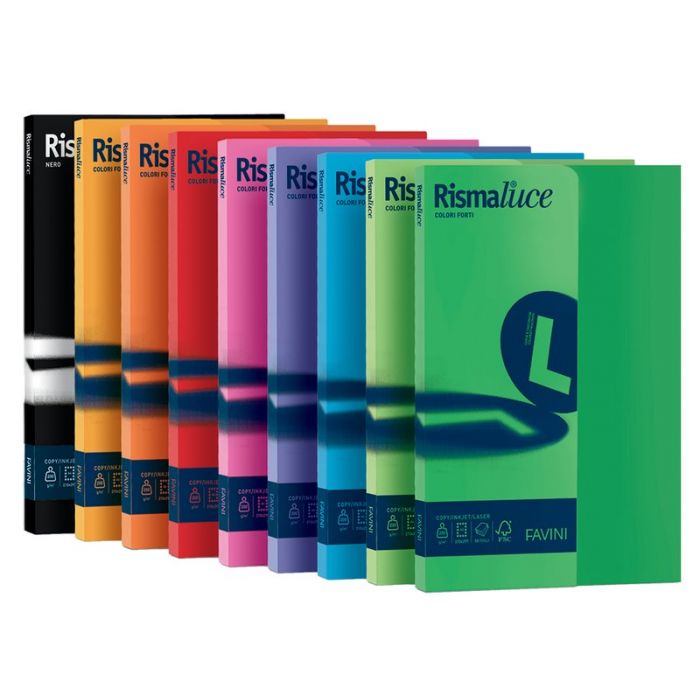 Cartoncino colorato Rismaluce A4 - 140 g/mq - assortiti 6 colori