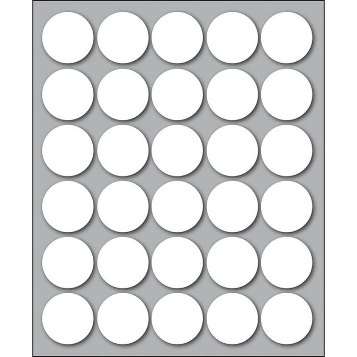 Etichette autoadesive rotonde manuali - Diam. 22 mm - Colore bianco