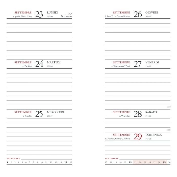 Agenda tascabile mensile 12 mesi - a fisarmonica - 2024 - 7x13,6 cm - nero