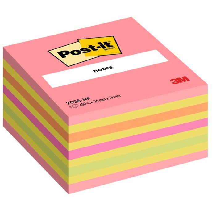 Cubo Post-it Note Neon - 76x76 mm - neon rosa
