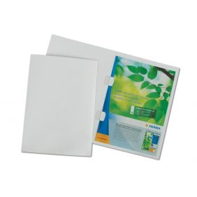 Cartelline con naselli fermafogli - cartoncino lucido - 250 g/mq - 31x22 cm - bianco
