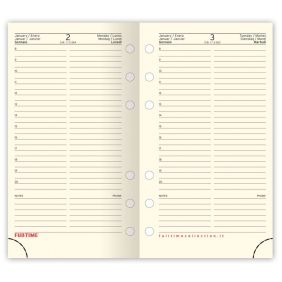 Refill organizer - Calendario giornaliero - 2023 - carta avorio - formato grande multiforo 14x21,5 cm