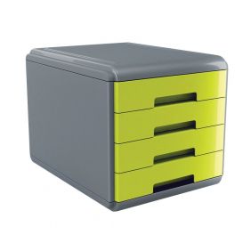 Cassettiera 4 cassetti Plastic Desk - colore verde