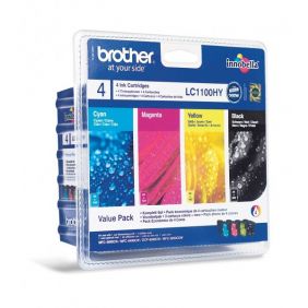 Brother Conf. 4 Cartucce inkjet - originale - LC-1100HYVALBP - n+c+m+g
