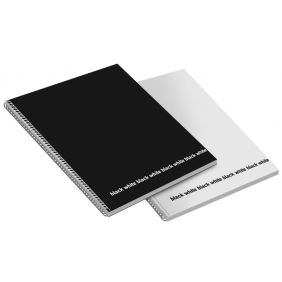 Blocco notes Black&White - A4 - 4M - Quadretto elementari e medie - spirale - 60 fogli da 80 g