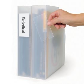 Tasche porta etichette adesive - polipropilene trasparente trasparente autoadesivo e cartoncino bianco - 15x6,2 cm