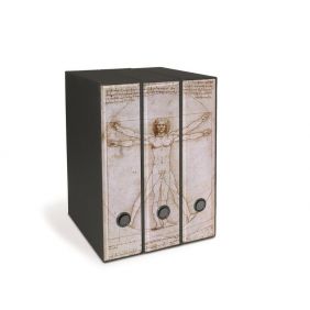 Set 3 raccoglitori Image - Formato Protocollo - Dorso 8 cm - L. Da Vinci - L'uomo di Vitruvio