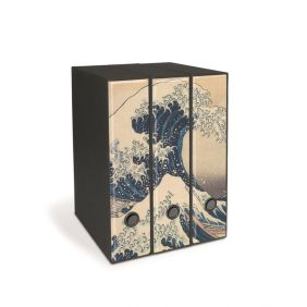 Set 3 raccoglitori Image - Formato Protocollo - Dorso 8 cm - K. Hokusai - La grande onda a Kanagawa