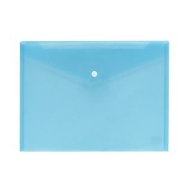 Buste con bottone - polipropilene trasparente - 29,7x21 cm - blu