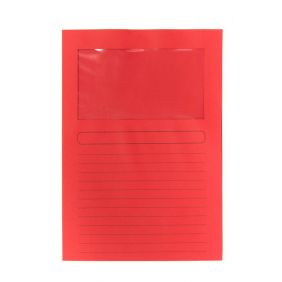 Cartelline con finestra - cartoncino - 120 g/mq - 29,7x21 cm - rosso