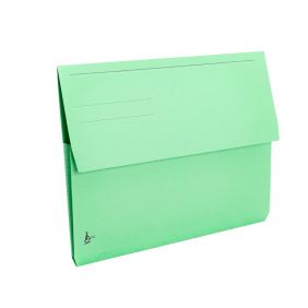 Cartelline con tasca a soffietto - cartoncino - 225 g/mq - 25,5x32,5 cm - verde