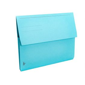 Cartelline con tasca a soffietto - cartoncino - 225 g/mq - 25,5x32,5 cm - azzurro