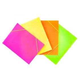 Cartellina con elastico angolare - polipropilene - 29,7x21 cm - colori fluo assortiti