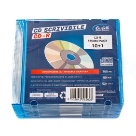Buffetti - CD-R scrivibile - 700 MB - slim case - Silver - confezione 10+1