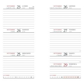 Refill agenda settimanale tascabile 12 mesi - 2023 - f.to 8x15 cm