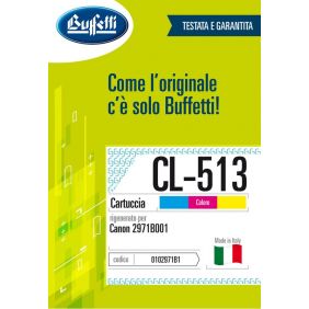 Canon Cartuccia ink jet - Compatibile Rigenerato CL-513 2971B001 - 3 colori (Ciano, Magenta, Giallo)